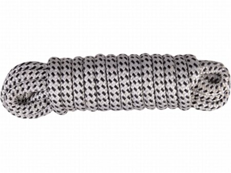 Landvast 16-voudig polyester 12 mm - 10 meter wit/zwart