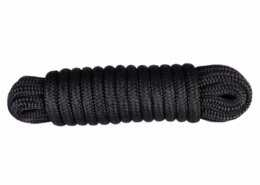 Landvast 16-voudig polyester 12 mm - 6 meter zwart