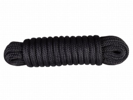 Landvast 16-voudig polyester 16 mm - 15 meter zwart