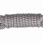 Landvast 16-voudig 100% polyester 16 mm - 15 meter wit/zwart