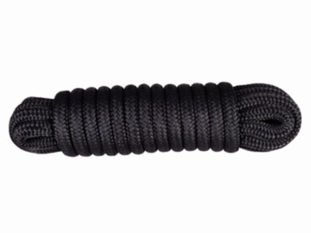 Landvast 16-voudig 100% polyester 12 mm - 6 meter zwart