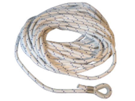 Ankerlijn polyester, 8 mm - 30 meter wit