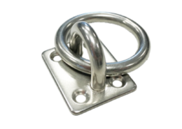RVS aanlegring RVS 316 Ø8mm, met voetplaat 50x40mm