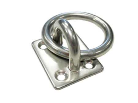 RVS aanlegring RVS 316 Ø8mm, met voetplaat 50x40mm