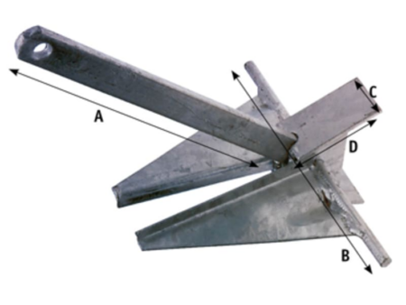 Plaat anker Danforth, 2,5 kg