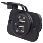 USB stopcontact zwart dubbel