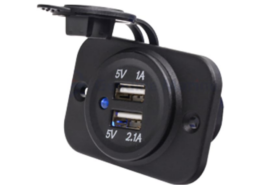 USB stopcontact zwart dubbel
