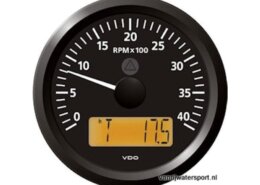 Toeren - uren teller 4000 rpm zwart VDO/Veratron