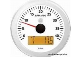 Toeren - uren teller 4000 rpm wit VDO/Veratron