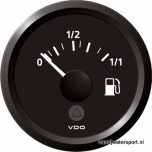 Brandstofmeter zwart, VDO/Veratron voor 60 - 3 ohm zender