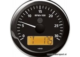 Toeren - uren teller 3000 rpm zwart VDO/Veratron