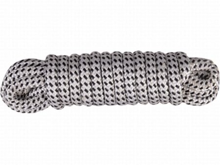 Landvast 16-voudig polyester 12 mm - 6 meter wit/zwart