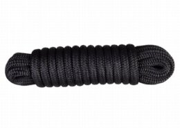 Landvast 16-voudig polyester 12 mm - 6 meter zwart