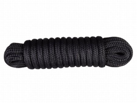 Landvast 16-voudig polyester 12 mm - 6 meter zwart