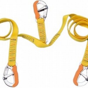 Lifeline, elastisch met 3 RVS musketonhaken