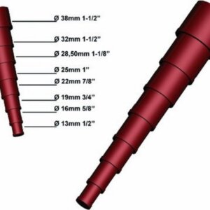 Verloopstuk voor slang, 13 naar 38 mm