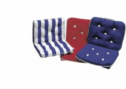 Kapokkussen blauw/wit gestreept enkel 35x46x13 cm