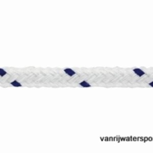 Spunolest polyester schoot 16 voudig 10 mm wit/blauw