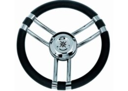 Stuurwiel 350 mm, RVS, zwart polyurethaan