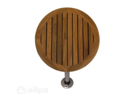 Rechthoekig massief teak tafelblad 610 mm inclusief tafelpoot