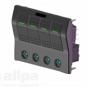 Schakelpaneel 12V autofuse 4 posities