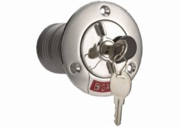 Dekvuldop 38 mm Petrol", RVS met slot"