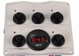 Schakelpaneel antraciet met voltmeter