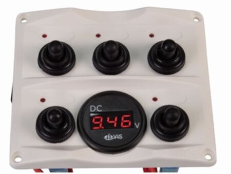 Schakelpaneel antraciet met voltmeter