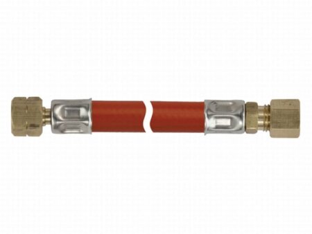 Gasslang 1000 mm, ¼ links binnendraad x 8mm pilaar glad