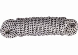 Landvast 16-voudig 100% polyester 12 mm - 6 meter wit/zwart