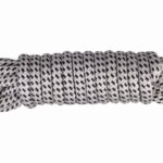 Landvast 16-voudig 100% polyester 14 mm - 15 meter wit/zwart