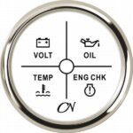 Alarm instrument met 4 LEDS wit/chroom