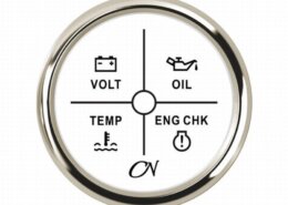 Alarm instrument met 4 LEDS wit/chroom