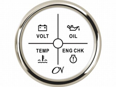 Alarm instrument met 4 LEDS wit/chroom