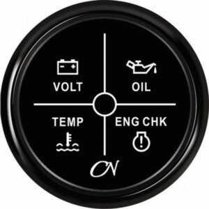 Alarm instrument met 4 LEDS zwart/zwart