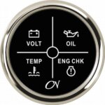 Alarm instrument met 4 LEDS zwart/chroom