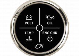 Alarm instrument met 4 LEDS zwart/chroom