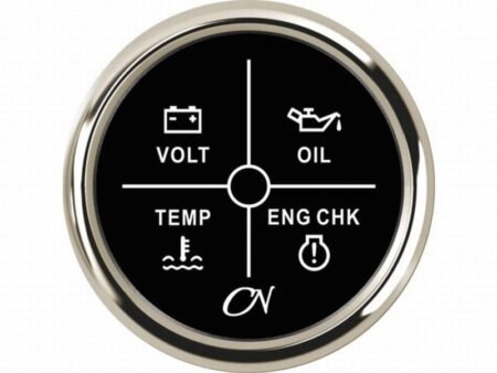 Alarm instrument met 4 LEDS zwart/chroom