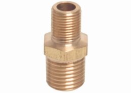 Messing verloopnippel 3/8" - 1/2"