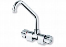 Kraan met draaibare uitloop dubbel chrome