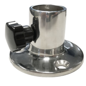 Vlaggenstok houder 25 mm RVS316, met schroef