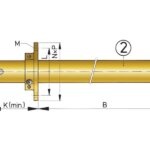 Schroefaskoker brons voor as 30; 1500mm