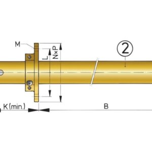 Schroefaskoker brons voor as 25; 500mm
