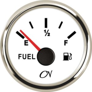 Brandstofmeter wit/chroom CN