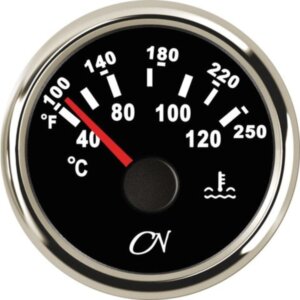 Koelwater temperatuurmeter CN zwart/chroom