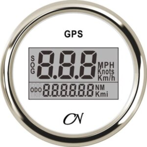GPS snelheidsmeter CN wit/chroom