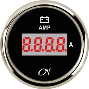Ampèremeter digitaal wit/chroom CN