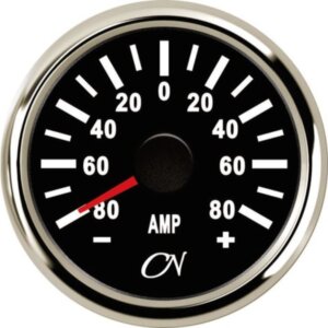 Ampèremeter 80A zwart/chroom CN inclusief shunt