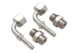 Spin-on slangaansluitingen 8 mm, 90 graden