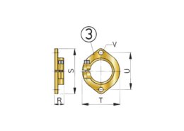 Montageflens voor schroefaskoker 50 mm